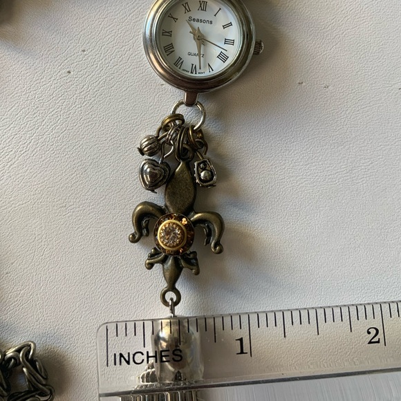 Necklace watch Pendant fleur de Lis tassel - Picture 10 of 12